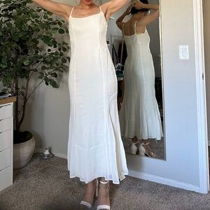 Reformation White Midi Fitted Dress Spaghetti Strap Size 6